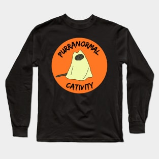 Halloween Puuranormal Cativity Ghost Cat Long Sleeve T-Shirt